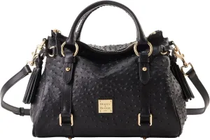 Dooney & Bourke Women's Ostrich Satchel in Textured Italian Leather, Large Handbag with Adjustable, Detachable Shoulder Strap