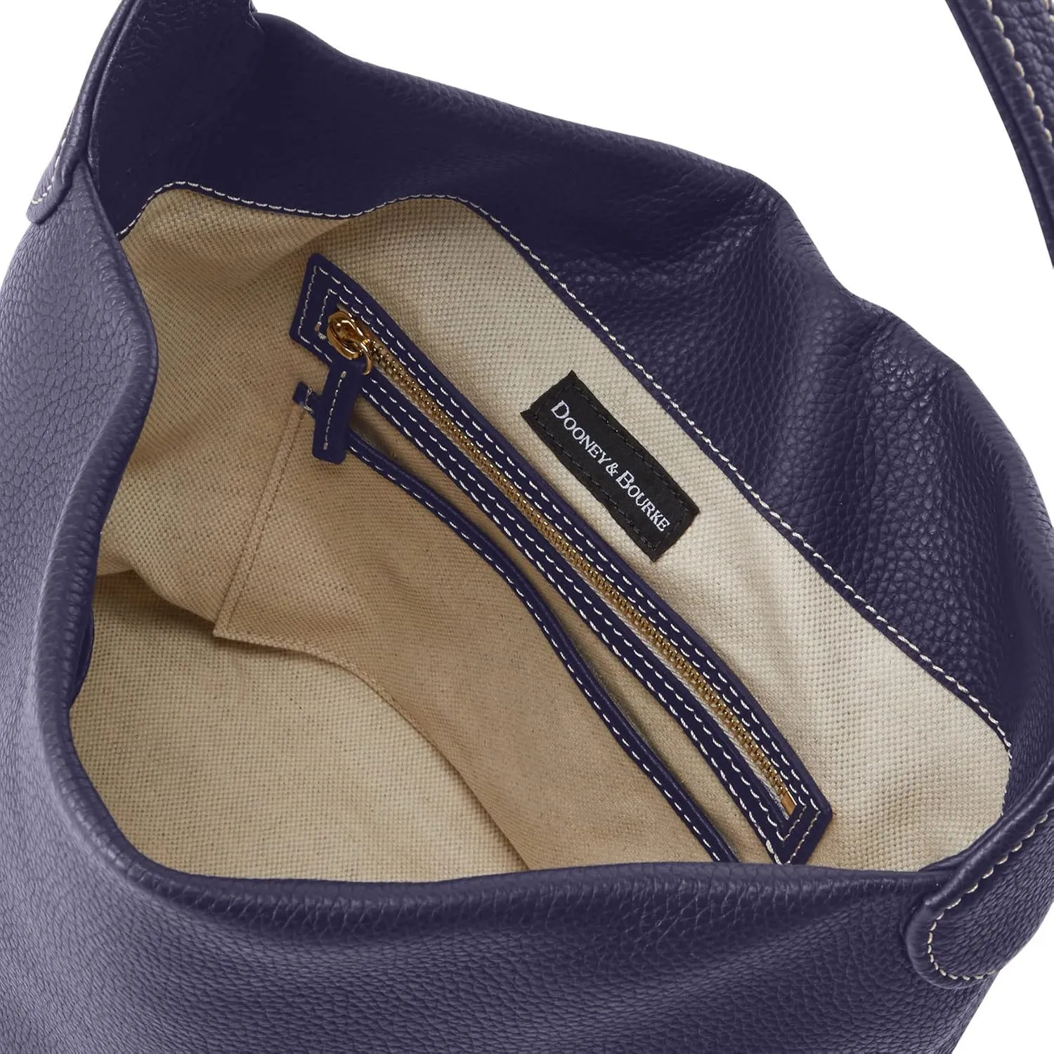 Dooney & Bourke Women's Small Logo Lock Sac Shoulder Bag in Pebble Grain Leather, with Signature Logo Lock Closure