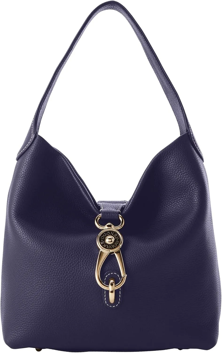 Dooney & Bourke Women's Small Logo Lock Sac Shoulder Bag in Pebble Grain Leather, with Signature Logo Lock Closure