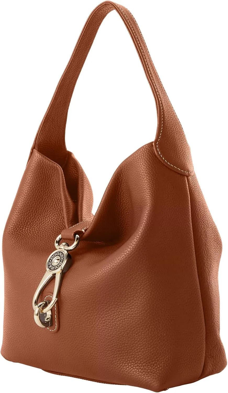 Dooney & Bourke Women's Small Logo Lock Sac Shoulder Bag in Pebble Grain Leather, with Signature Logo Lock Closure