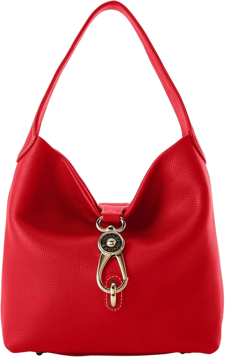 Dooney & Bourke Women's Small Logo Lock Sac Shoulder Bag in Pebble Grain Leather, with Signature Logo Lock Closure