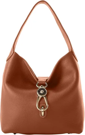 Dooney & Bourke Women's Small Logo Lock Sac Shoulder Bag in Pebble Grain Leather, with Signature Logo Lock Closure