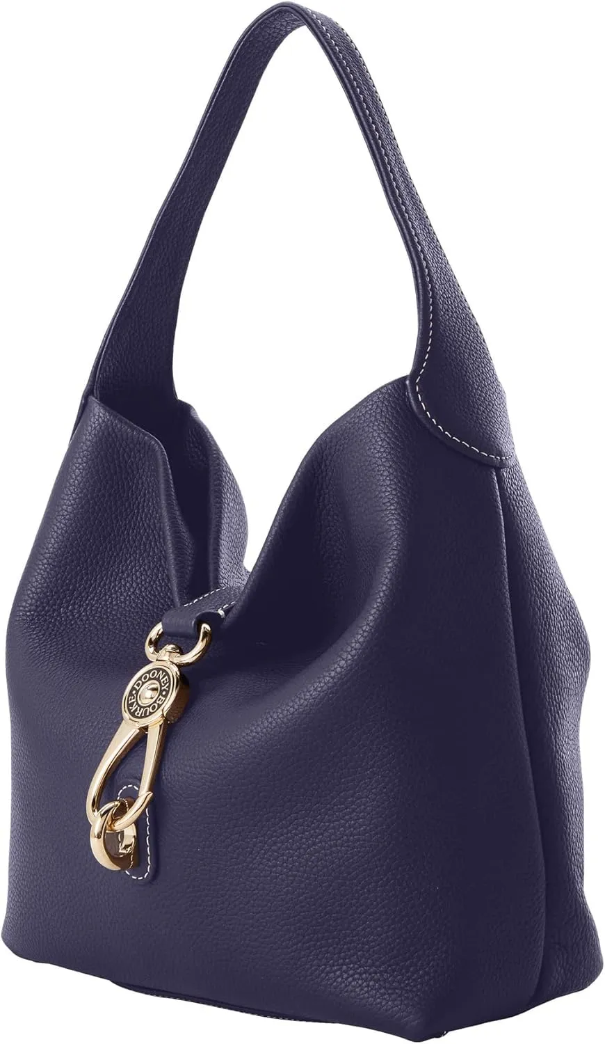 Dooney & Bourke Women's Small Logo Lock Sac Shoulder Bag in Pebble Grain Leather, with Signature Logo Lock Closure