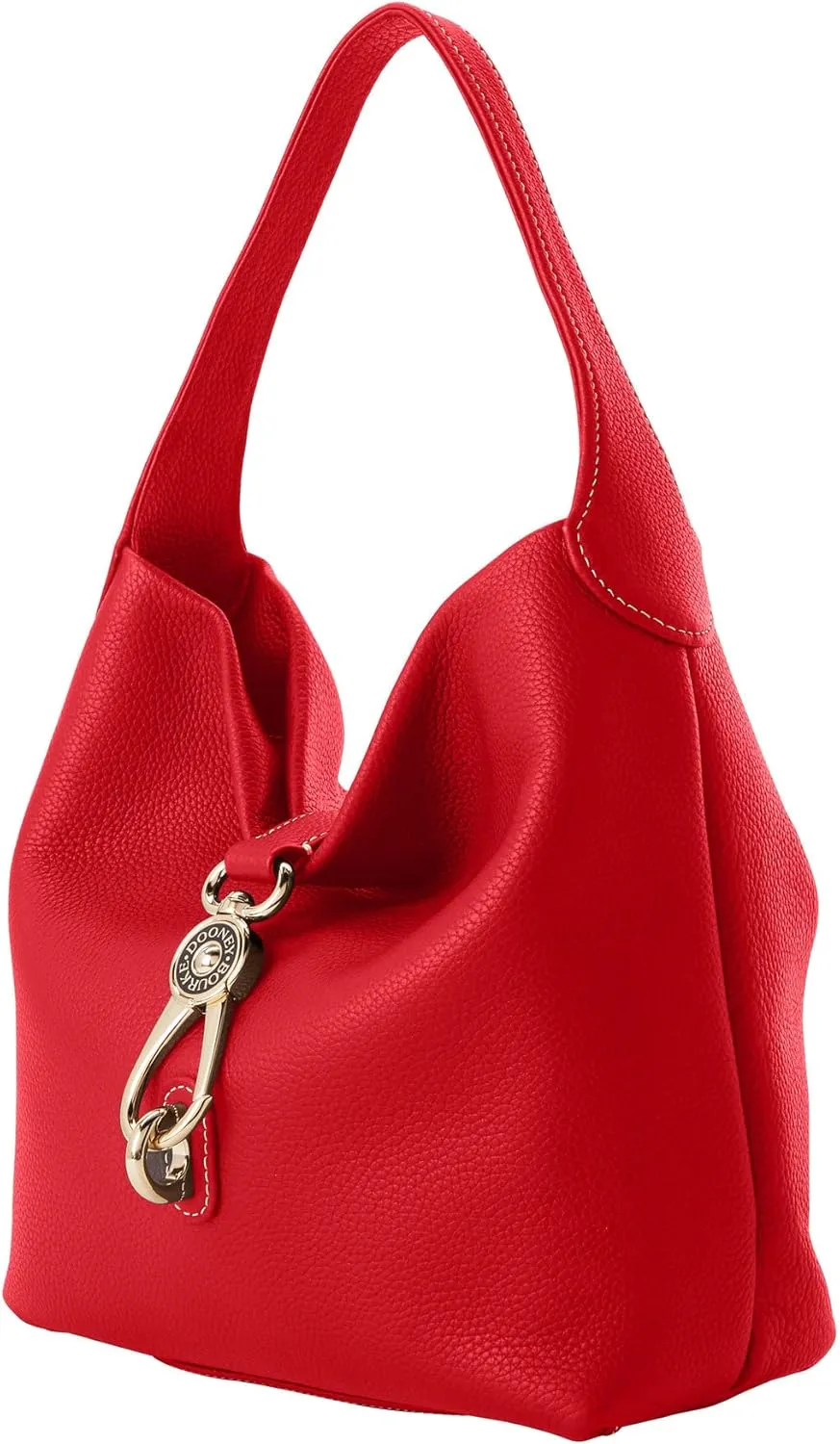Dooney & Bourke Women's Small Logo Lock Sac Shoulder Bag in Pebble Grain Leather, with Signature Logo Lock Closure