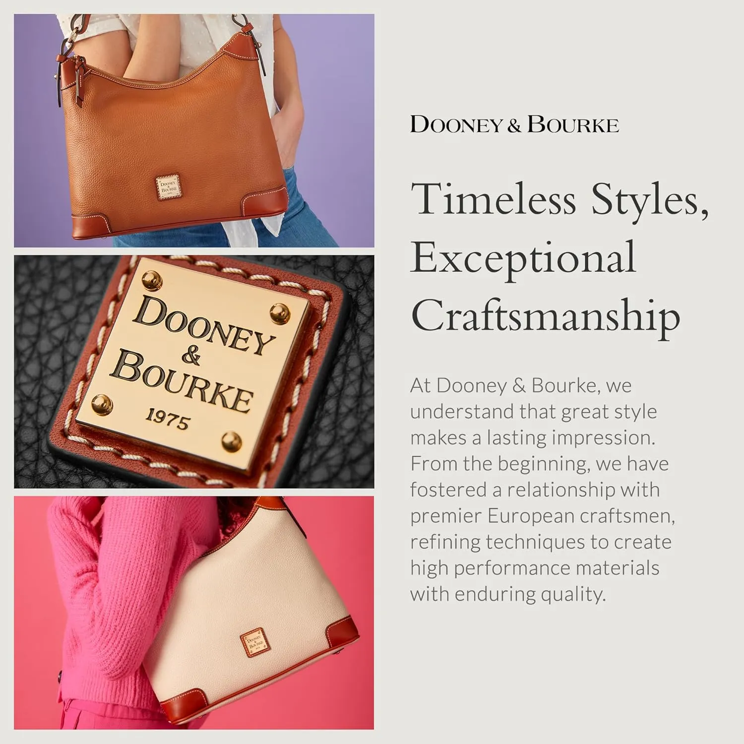 Dooney & Bourke Women's Small Logo Lock Sac Shoulder Bag in Pebble Grain Leather, with Signature Logo Lock Closure