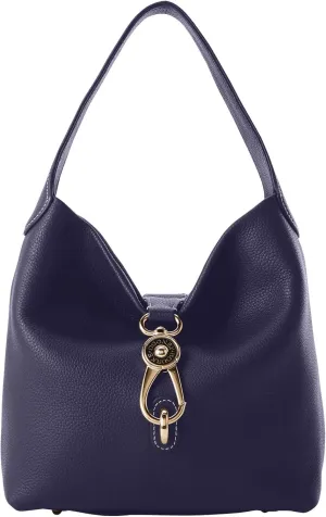Dooney & Bourke Women's Small Logo Lock Sac Shoulder Bag in Pebble Grain Leather, with Signature Logo Lock Closure