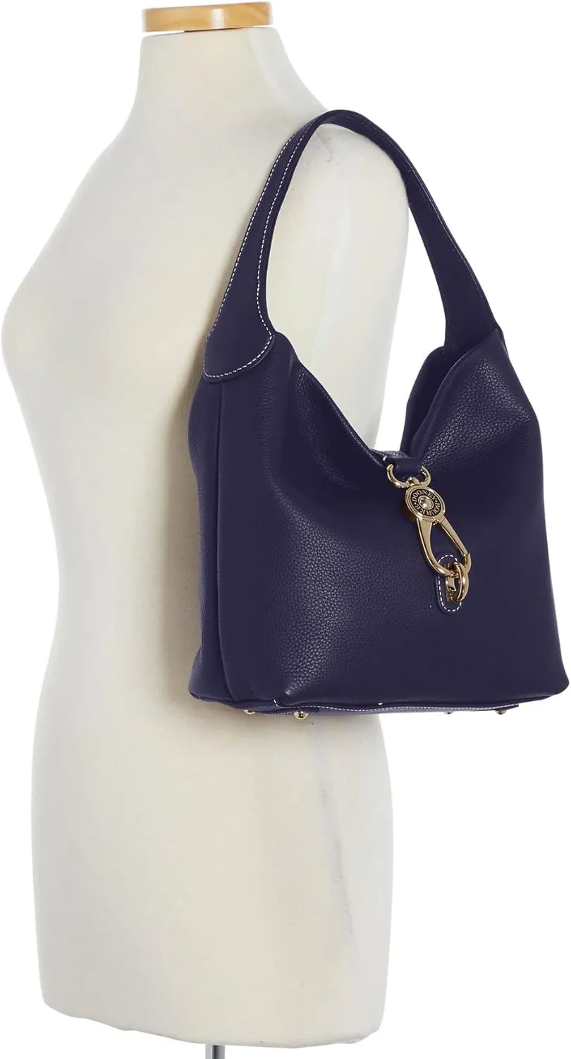Dooney & Bourke Women's Small Logo Lock Sac Shoulder Bag in Pebble Grain Leather, with Signature Logo Lock Closure
