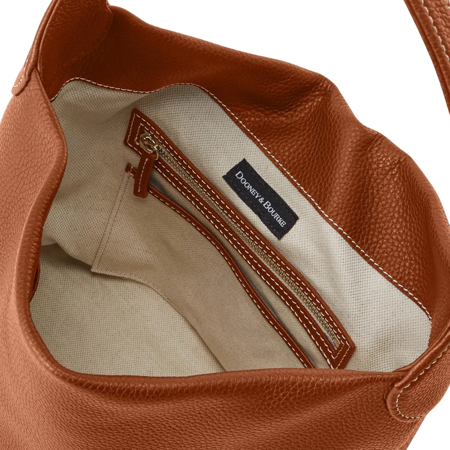 Dooney & Bourke Women's Small Logo Lock Sac Shoulder Bag in Pebble Grain Leather, with Signature Logo Lock Closure