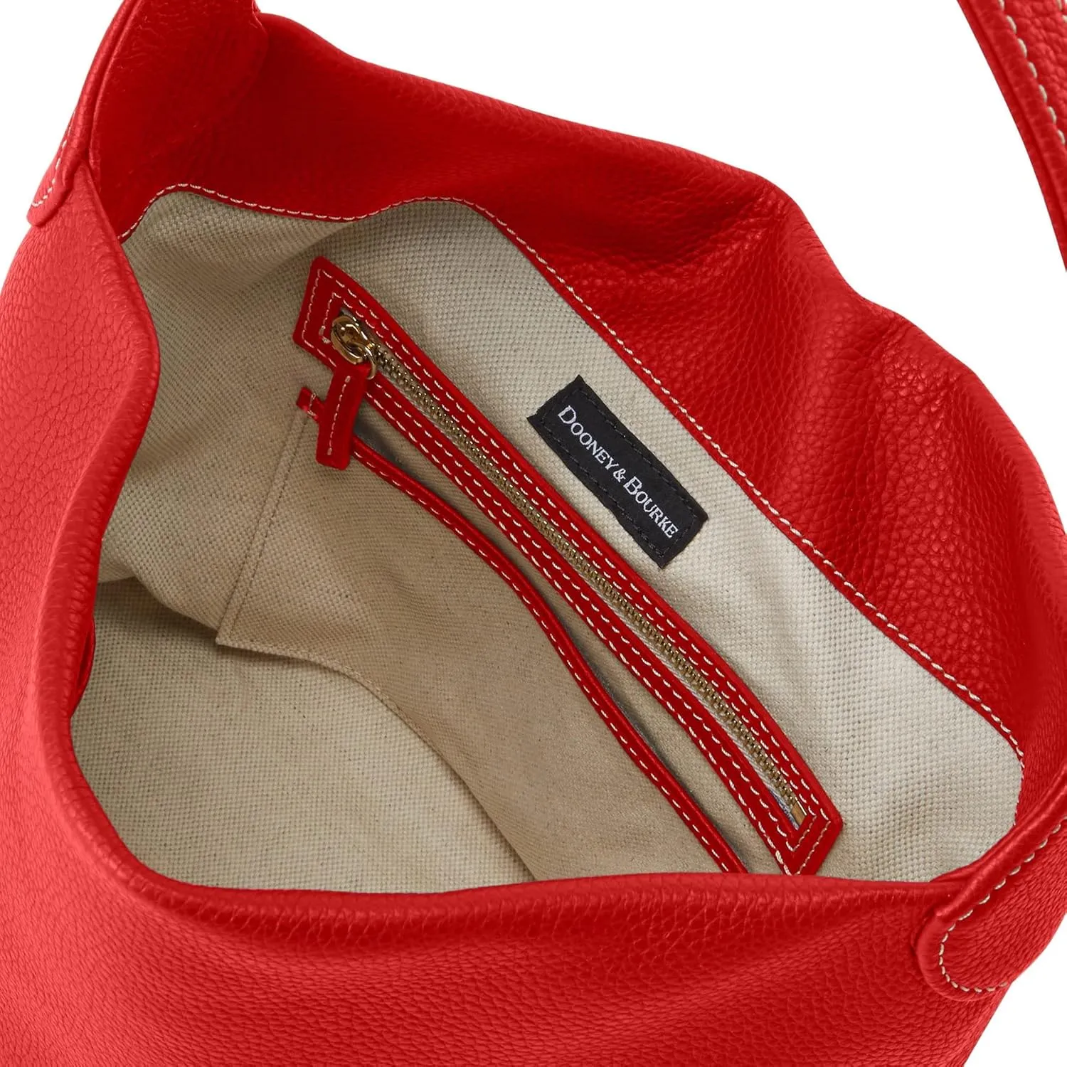 Dooney & Bourke Women's Small Logo Lock Sac Shoulder Bag in Pebble Grain Leather, with Signature Logo Lock Closure