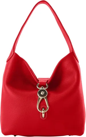 Dooney & Bourke Women's Small Logo Lock Sac Shoulder Bag in Pebble Grain Leather, with Signature Logo Lock Closure