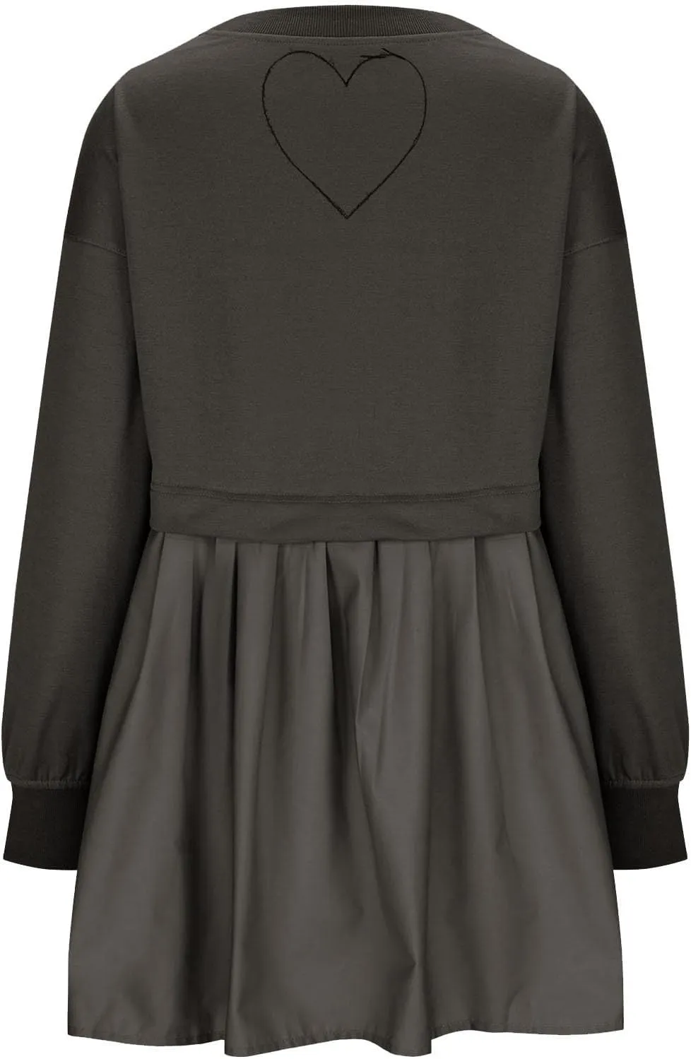 Dresses for Women 2024 Casual Fall Long Sleeve Patchwork Sweatshirt Dress Loose Flowy Swing Mini Dress Preppy Clothes