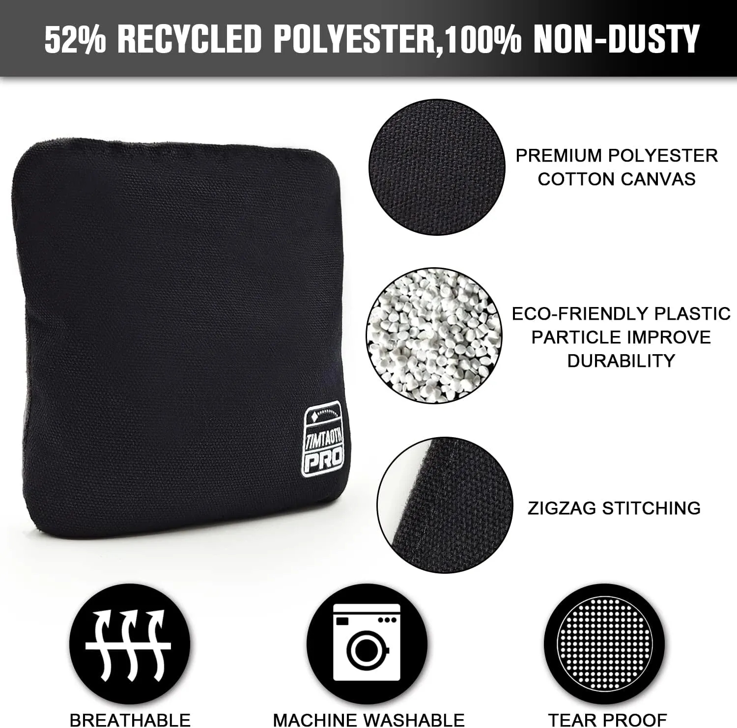 Dual Sided Corn Hole Bags Professional Cornhole Bags Set of 8 Regulation Corn Hole Bean Bags Slick and Stick