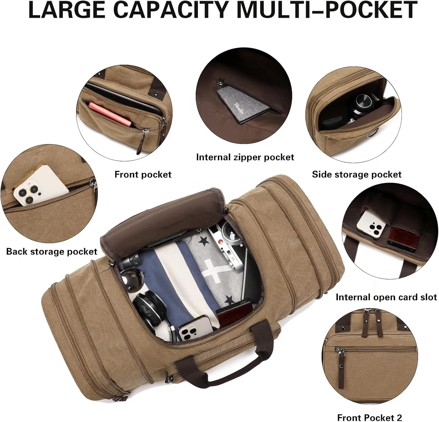 Duffle Bag for Travel SunBorls Expandable 24.8in Overnight Weekend Bag Holds 50L of Everyday Personal Items Carry on