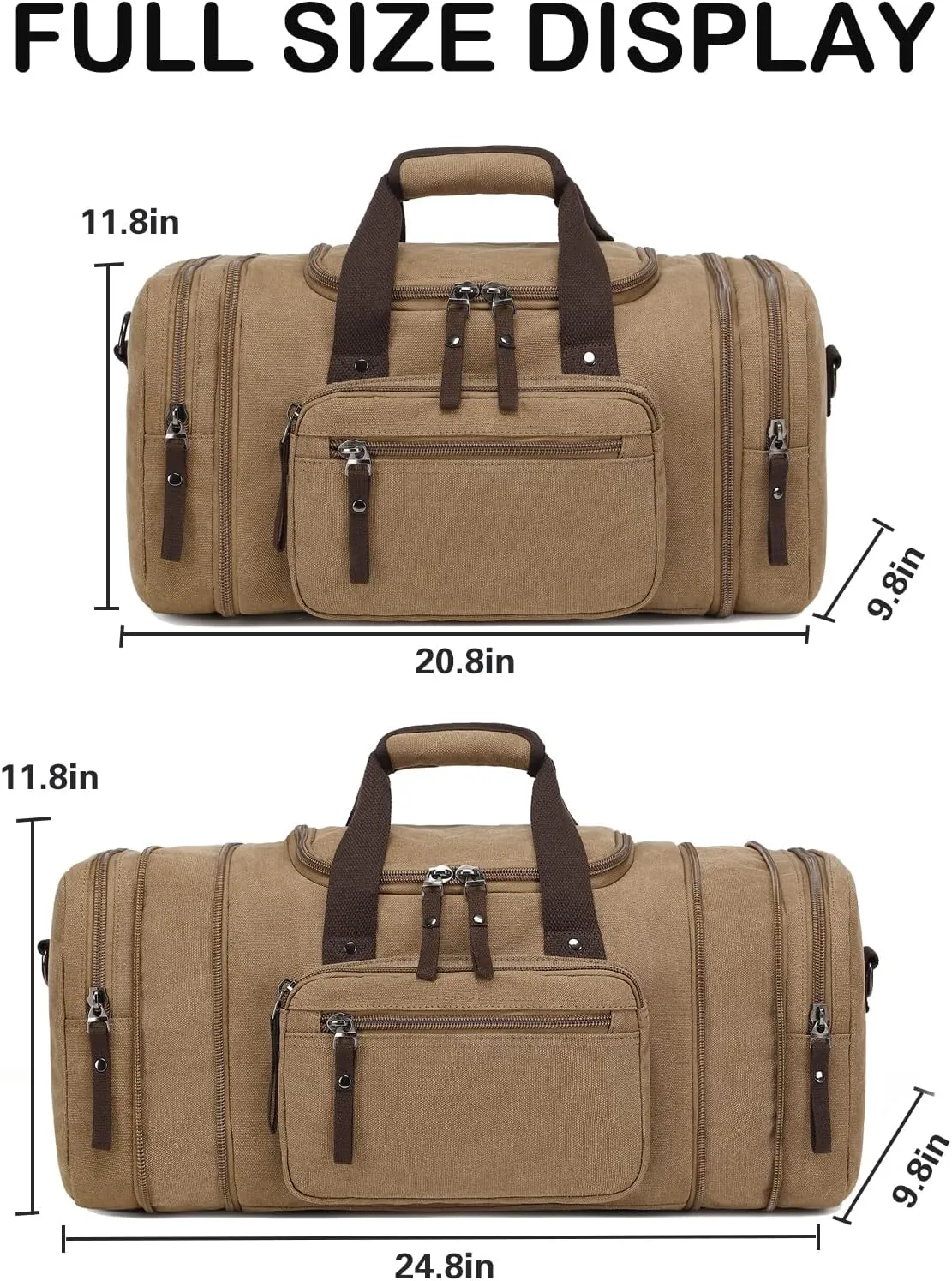 Duffle Bag for Travel SunBorls Expandable 24.8in Overnight Weekend Bag Holds 50L of Everyday Personal Items Carry on