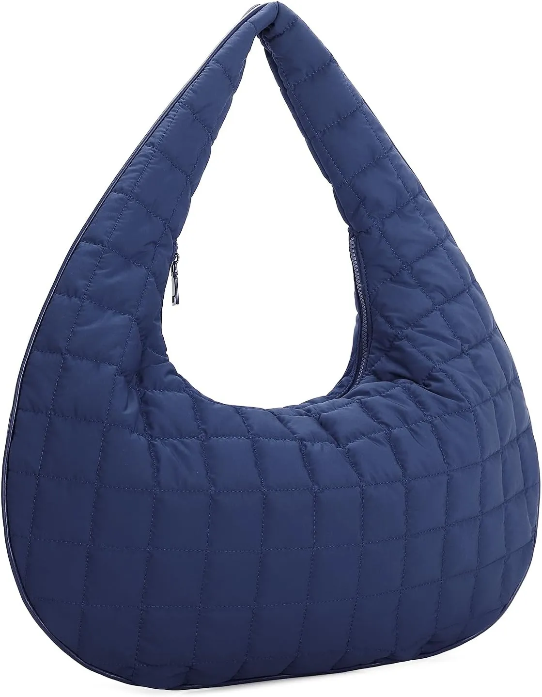 E Quilted Nylon Hobo Bag for Women Large Tote Shoulder Bag Top Handle Handbag