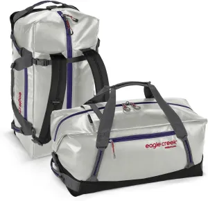 Eagle Creek Migrate 60L Travel Backpack Duffle Bag with Tuck-Away Backpack Straps, Full-Access Wide Mouth Opening & Seamless Bottom Bathtub Construction, Silver
