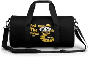 Eat The Worm Gym Bag Workout Sports Bag Lightweight Tote Duffel Bag Travel Weekender Bag for Women Men