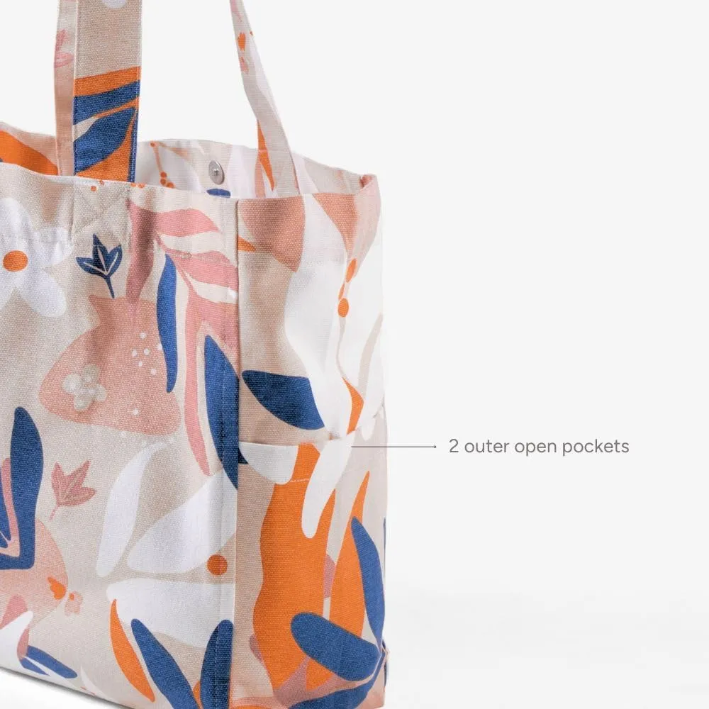 Ecoright Aesthetic Canvas Tote Bag for Women Large Zipper Tote Bags with Pocket, Womens Tote Bag for Yoga, Work, Beach