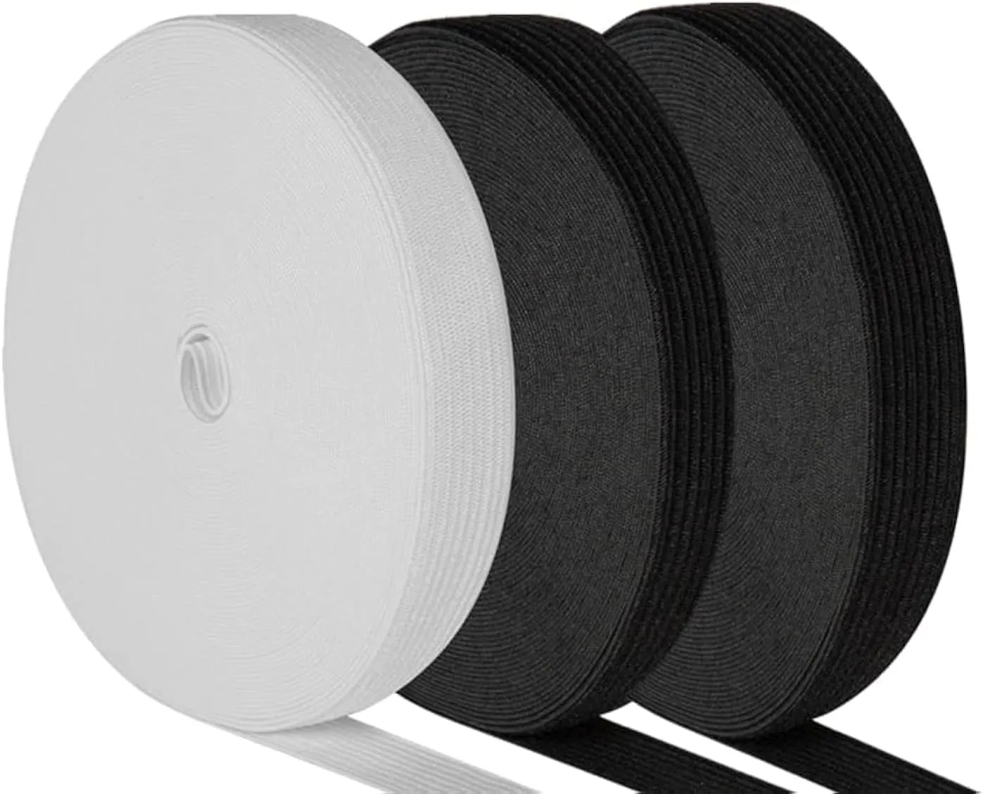 Elastic Band for Sewing, 0.8 Inch Elastic for Sewing Elastic Straps Wig Band Edge Band Knit Spool Sewing Band for Waistbands Pants Clothes & Lace Front Wigs((40 Yard Black, 20 Yard White)