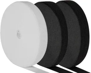 Elastic Band for Sewing, 0.8 Inch Elastic for Sewing Elastic Straps Wig Band Edge Band Knit Spool Sewing Band for Waistbands Pants Clothes & Lace Front Wigs((40 Yard Black, 20 Yard White)