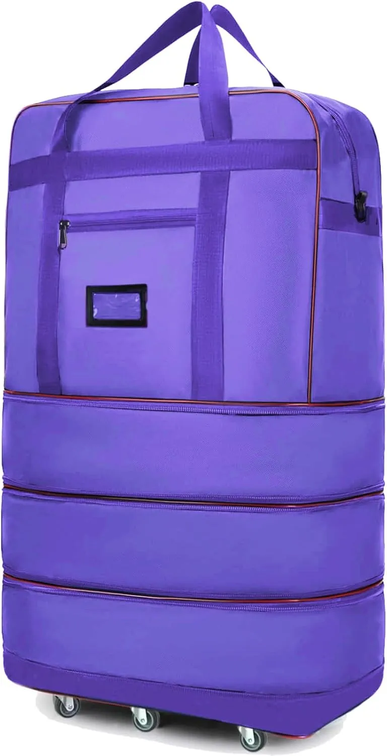 ELDA Expandable Foldable Suitcase Luggage with Universal Wheels Rolling Travel Bag Duffel Bag for Men Women Large Capacity Lightweight Luggages