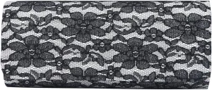 Elegant Lace Floral Fabric Flap Clutch Evening Bag - Diff Colors Avail