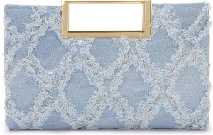 Emprier Denim Clutch Purses for Women Evening Bags with Chain,for Party Prom Formal Cocktail Wedding