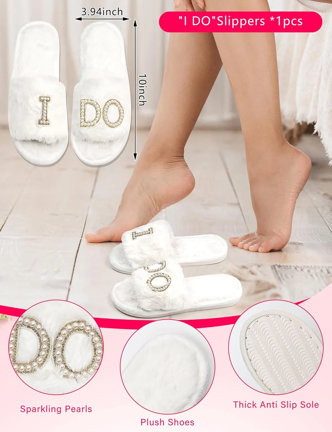 EPLAZA Bride Robe for Wedding Day Set with Slippers Tumbler Tote Bridal Robes Feather Lace Satin Robe for Bachelorette Party