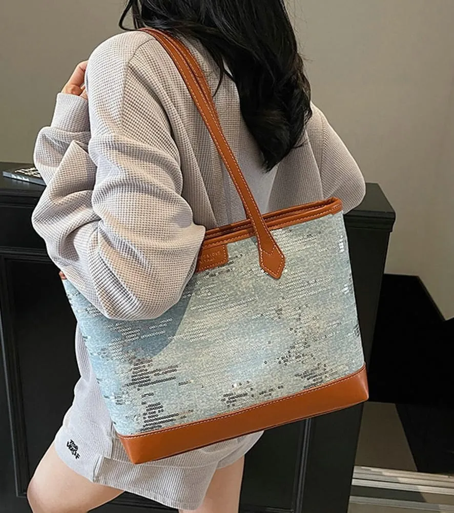 Epsion 2025 Pu Leather Tote Bag for Women Large Shoulder Bag with Zipper Work Shopper Handbag Travel Purse