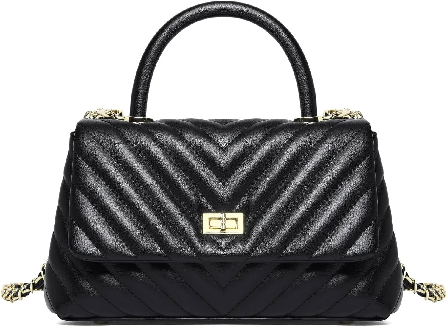 ER.Roulour Quilted Crossbody Bags for Women, Trendy Roomy Shoulder Handbags with Flap Gold Hardware Chain Purses Shoulder Bag