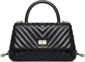 ER.Roulour Quilted Crossbody Bags for Women, Trendy Roomy Shoulder Handbags with Flap Gold Hardware Chain Purses Shoulder Bag