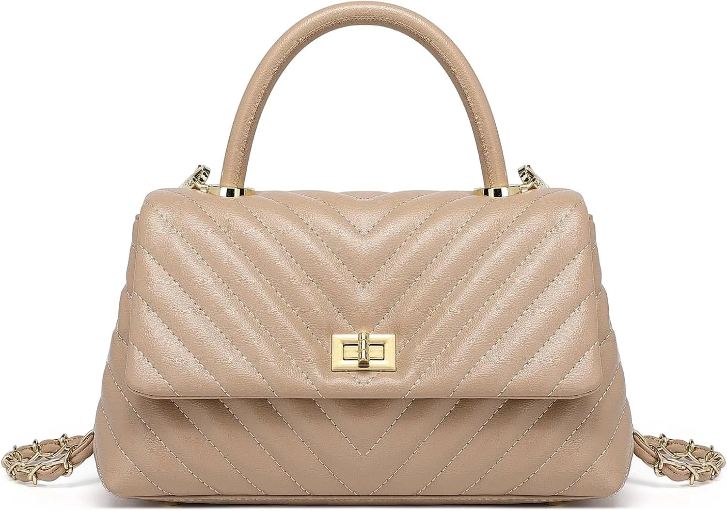 ER.Roulour Quilted Crossbody Bags for Women, Trendy Roomy Shoulder Handbags with Flap Gold Hardware Chain Purses Shoulder Bag