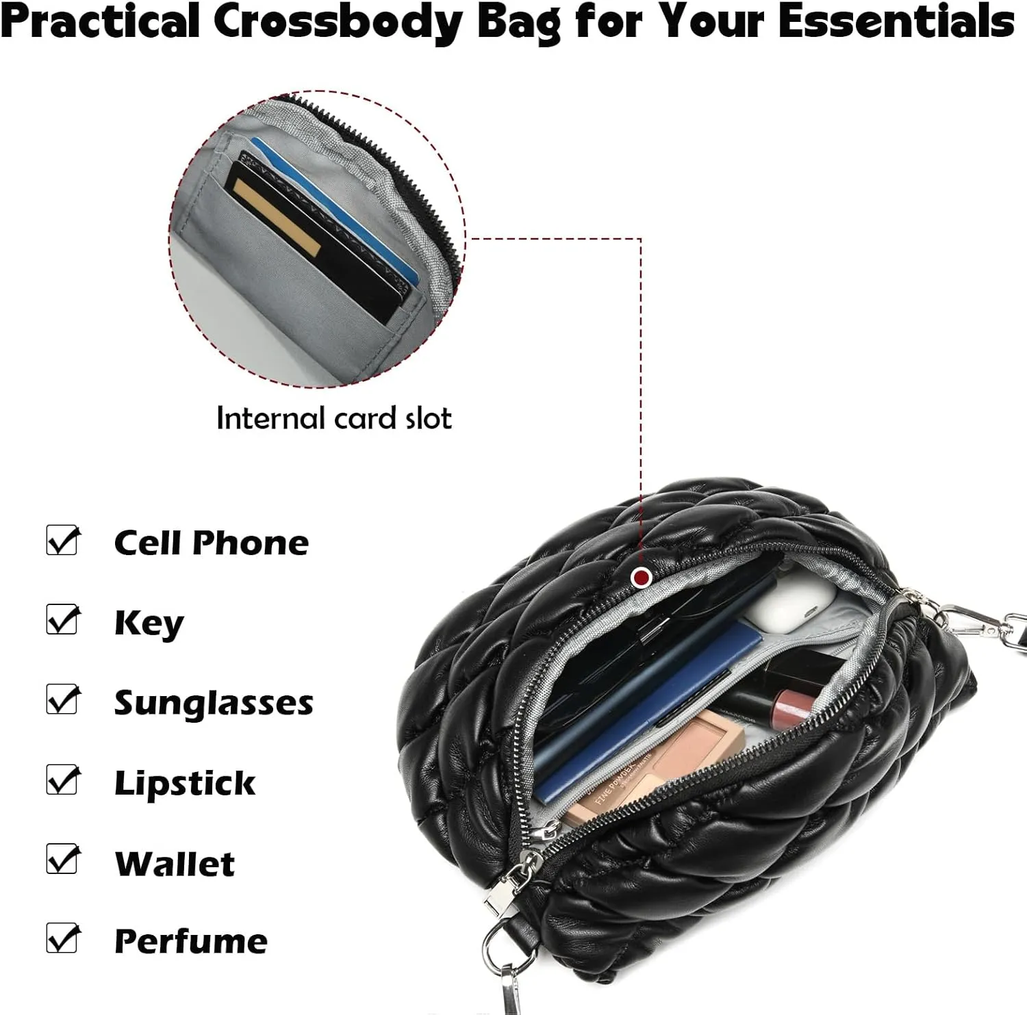 Eslcorri Crossbody Bags for Women - Fashion Sling Purse Shoulder Bag Fanny Pack Leather Causal Chest Bum Bag Cross Body Purse
