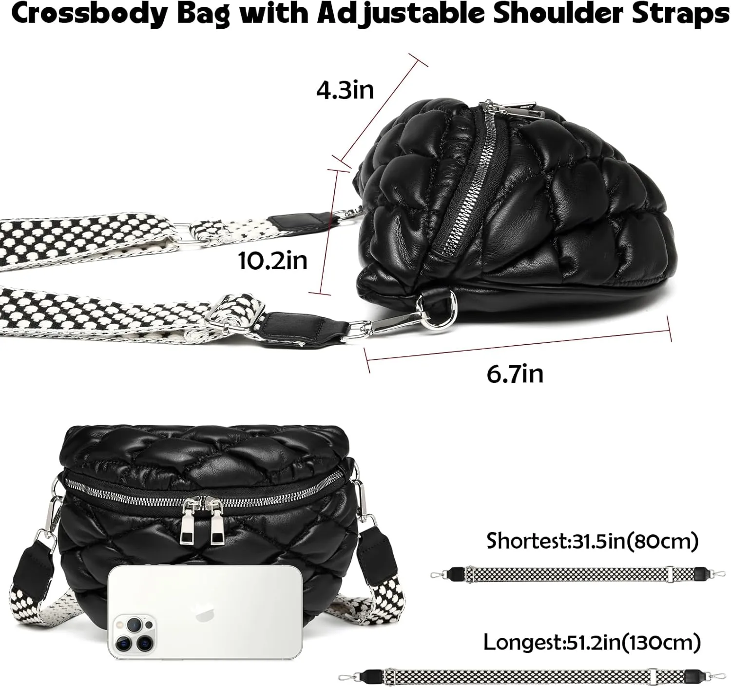 Eslcorri Crossbody Bags for Women - Fashion Sling Purse Shoulder Bag Fanny Pack Leather Causal Chest Bum Bag Cross Body Purse