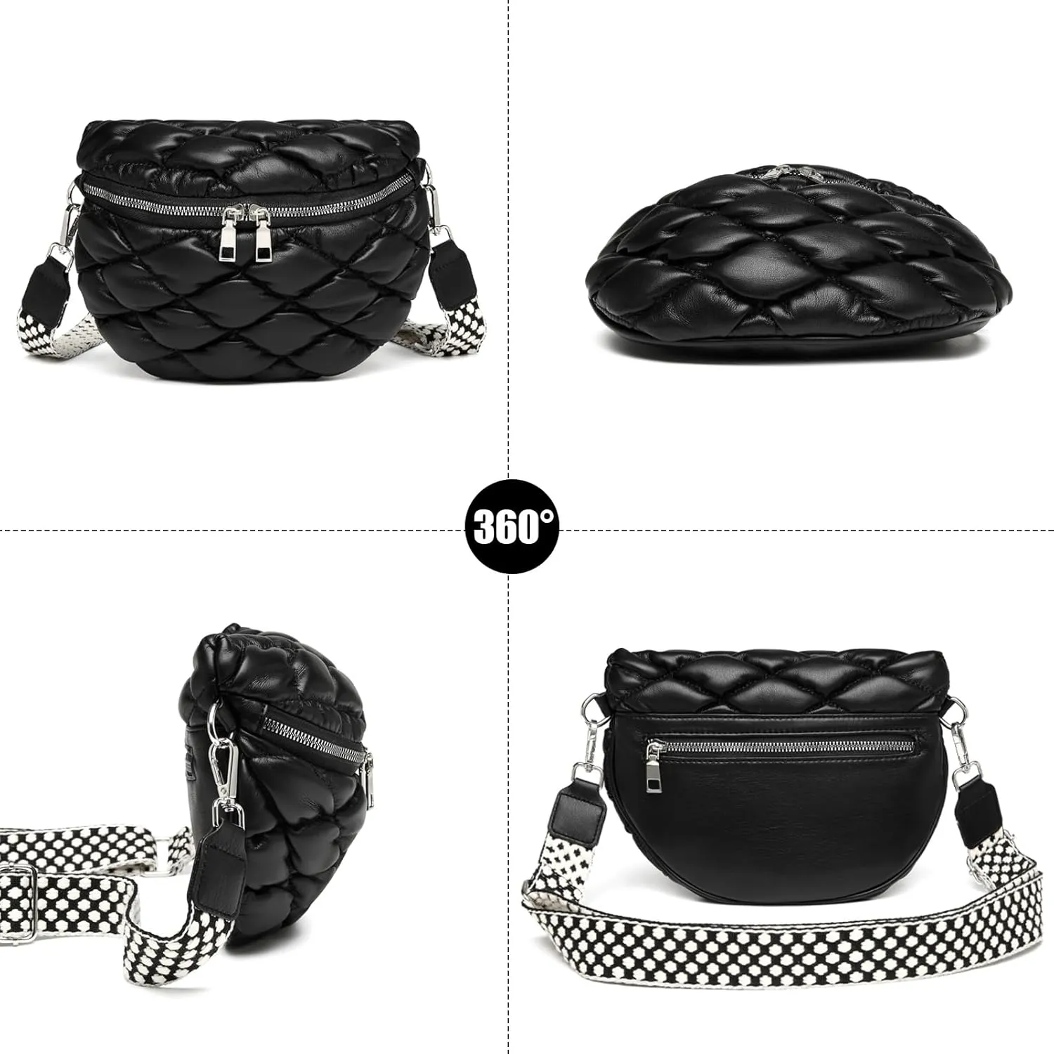 Eslcorri Crossbody Bags for Women - Fashion Sling Purse Shoulder Bag Fanny Pack Leather Causal Chest Bum Bag Cross Body Purse