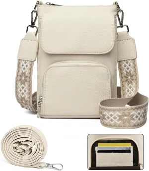 Eslcorri Small Crossbody Bags for Women Leather Cell Phone Purse Multi Pocket Wallet Shoulder Handbag with Card Slots