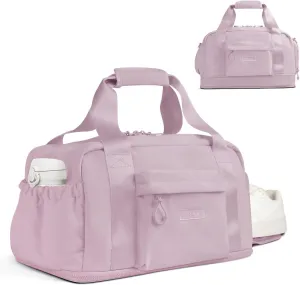 ETRONIK Expandable Travel Bag for Women, Weekender Bag with Shoe Compartment, Duffle Bag for Travel with Wet Pocket, Water Resistant Carry on Overnight Gym Bags for Women, Pink
