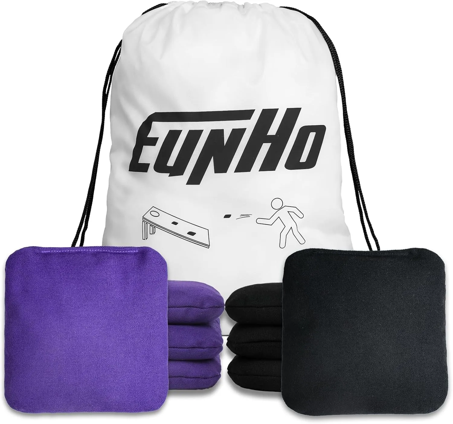 EunHo Regulation Cornhole Bags Set of 8 - Professional Weight Bean Bags with Carry Bag, Weather Resistant Outdoor Game Accessories for Cornhole Toss