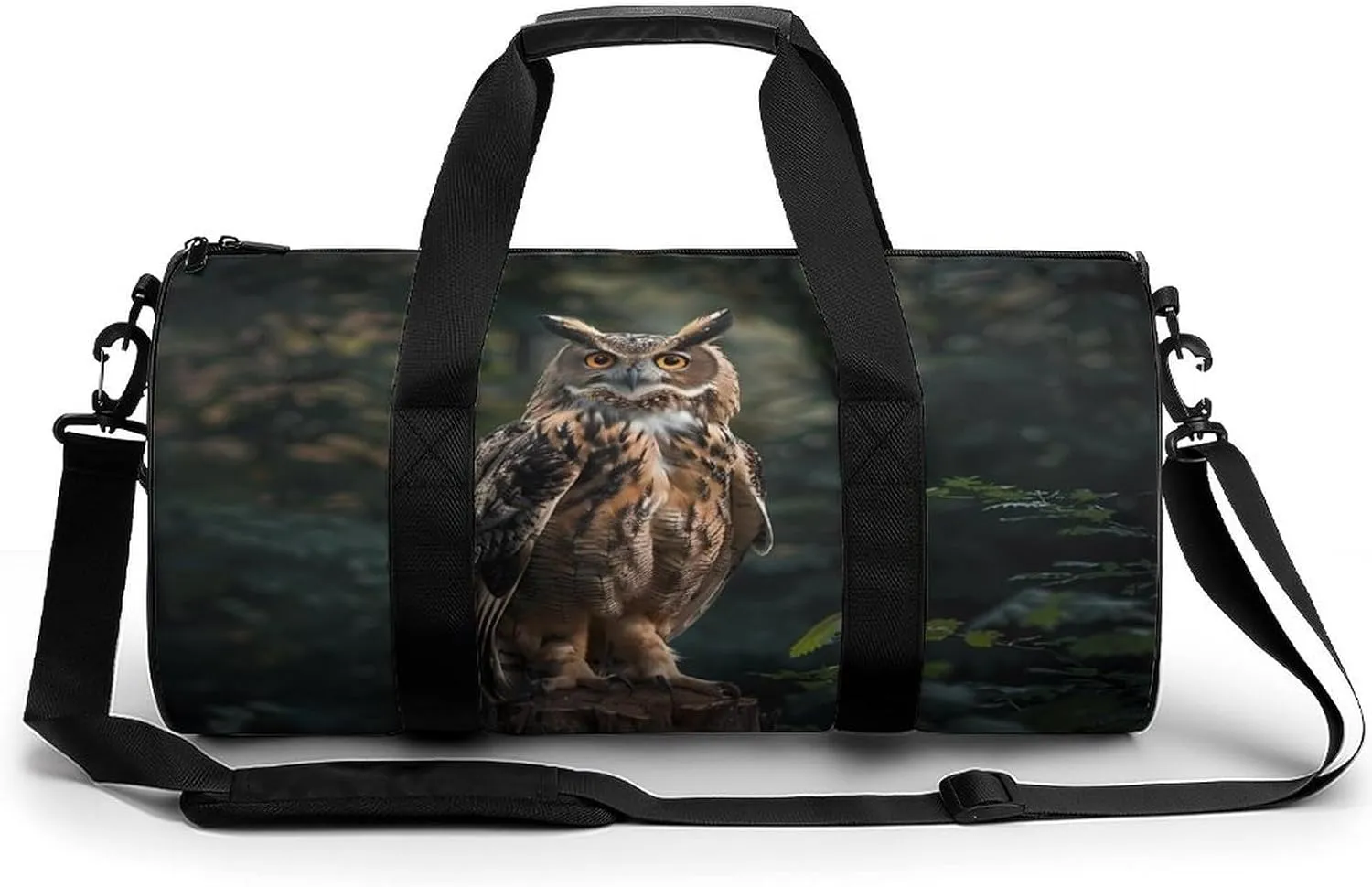 Eurasian Eagle Owl Gym Bag Print Duffle Bag Weekender Travel Overnight Bag Sports Bag for Men Women Gym Swimming Yoga