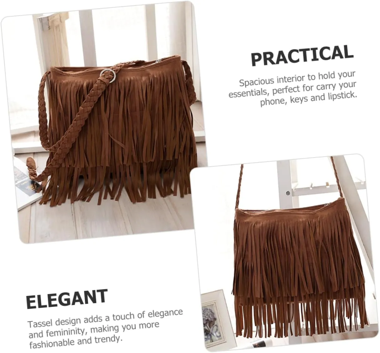 European and American Women's Tassel Bag Crossbody Tote Bags for Women Crossbody Backpack for Women
