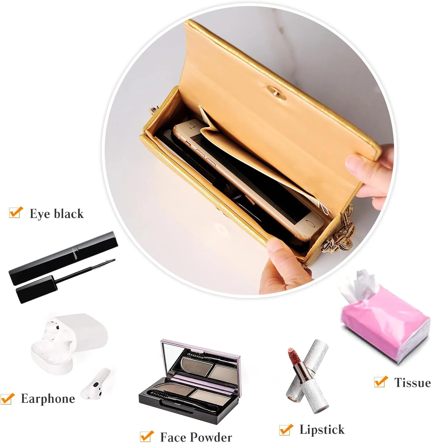 Evening Bag for Women Square Box Clutch Bag Bridal Wedding Purse Sparkly Sequin Handbag Elegant Shoulder Bag