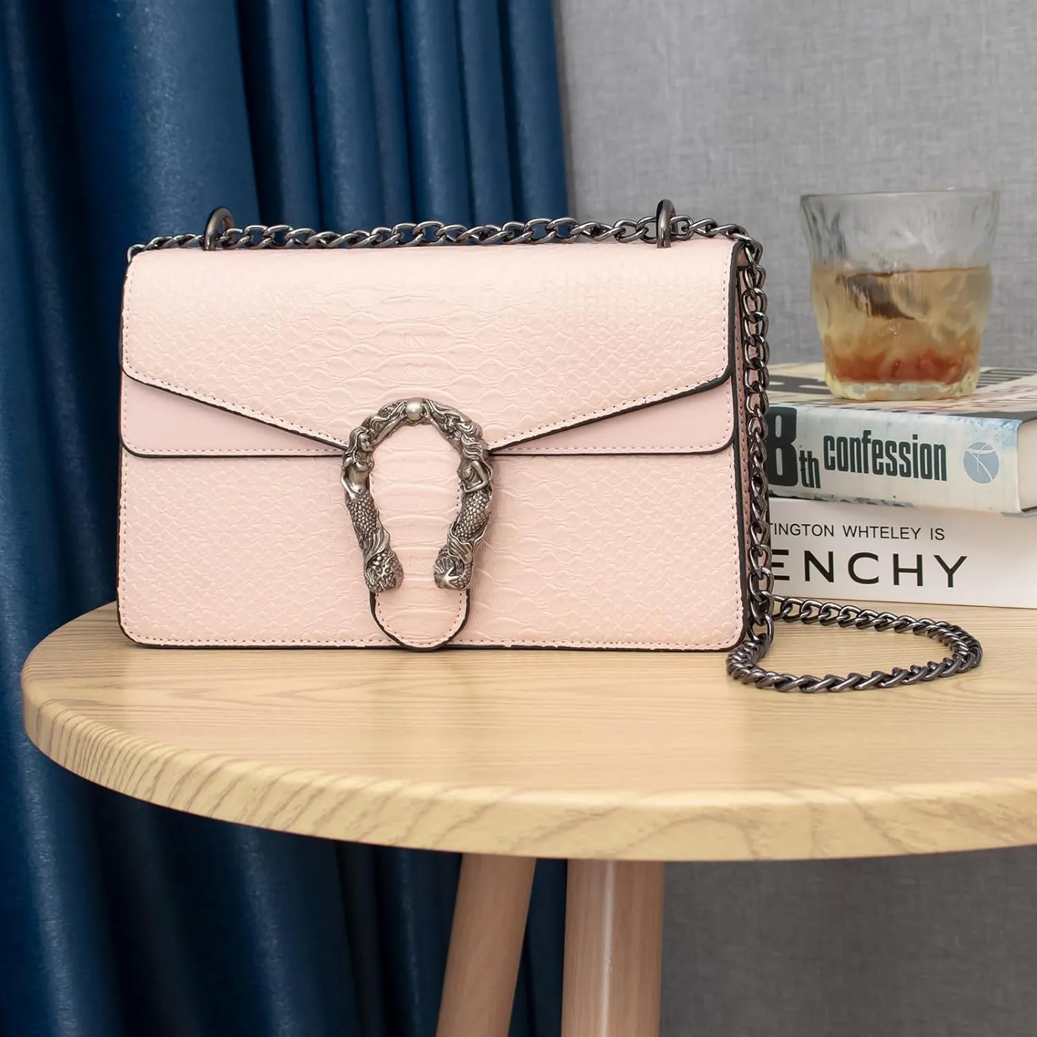 Evening Bags and Clutches for women,Chain Fashion Crossbody Bags Satchel Handbags,Cute Vegan Purses and Shoulder Bag