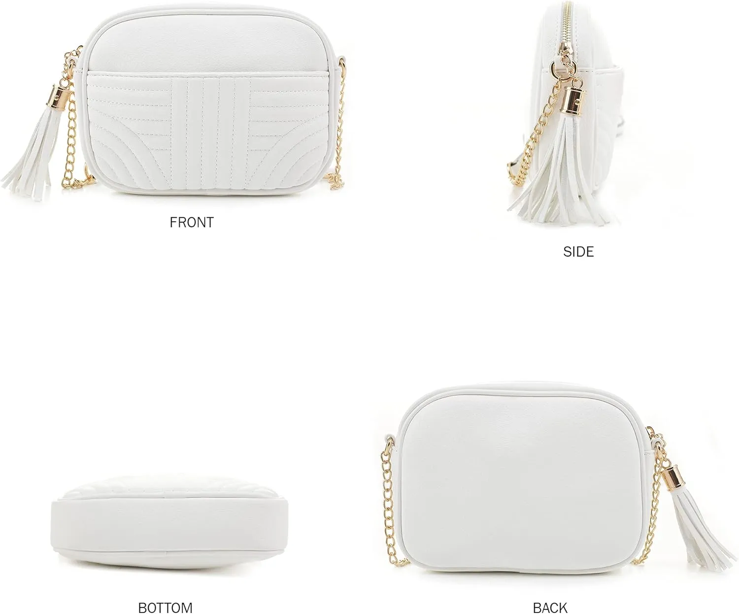 EVVE Quilted Crossbody Bags for Women - Stylish Camera Bag with Tassel - Lightweight Medium Size Shoulder Purse