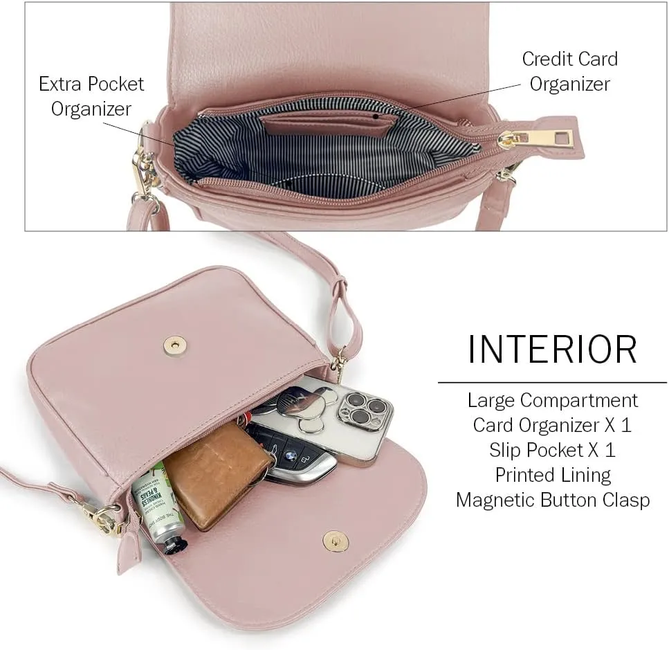 EVVE Small Crossbody Bags for Women Trendy Flap Saddle Purses with Tassel Vegan leather Shoulder bag