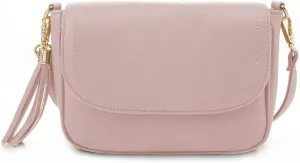 EVVE Small Crossbody Bags for Women Trendy Flap Saddle Purses with Tassel Vegan leather Shoulder bag