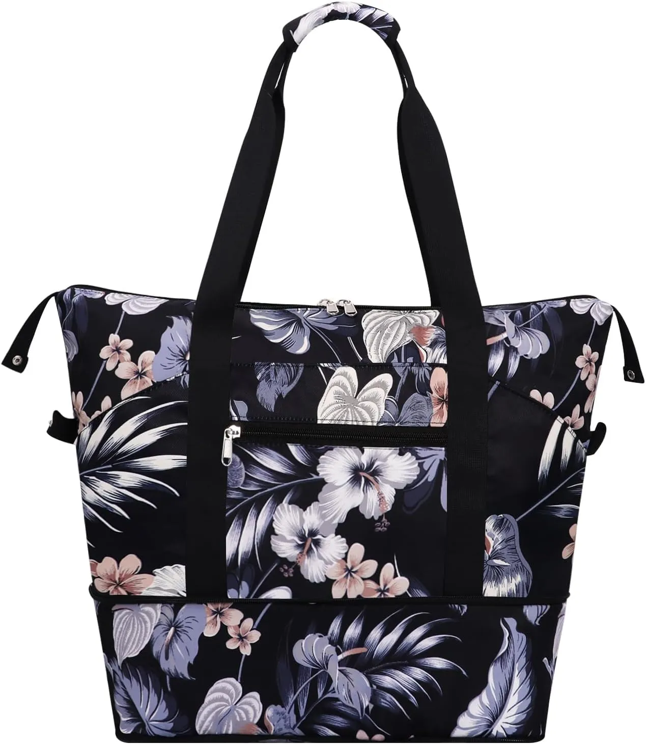 Expandable Duffel Bag for Women with Trolley Sleeve/Wet Pocket Weekender Travel Tote Large Carry On Overnight Luggage