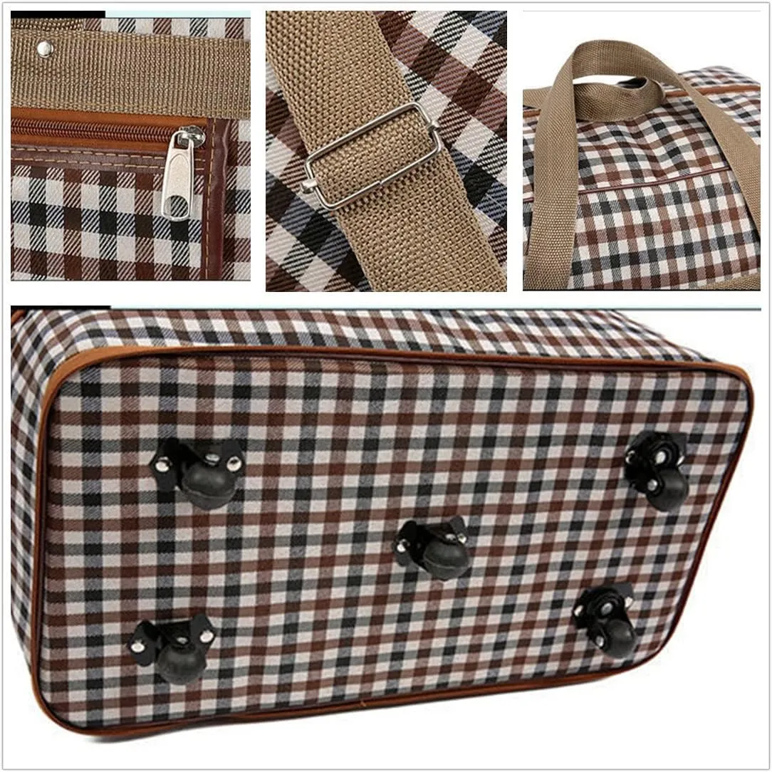 Expandable Extra Large Travel Nylon Duffel Bag with Wheels Waterproof Lightweight Travelling Foldable Suitcase