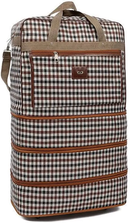 Expandable Extra Large Travel Nylon Duffel Bag with Wheels Waterproof Lightweight Travelling Foldable Suitcase