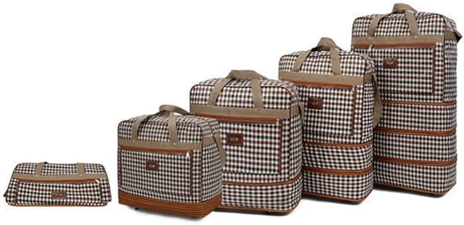 Expandable Extra Large Travel Nylon Duffel Bag with Wheels Waterproof Lightweight Travelling Foldable Suitcase