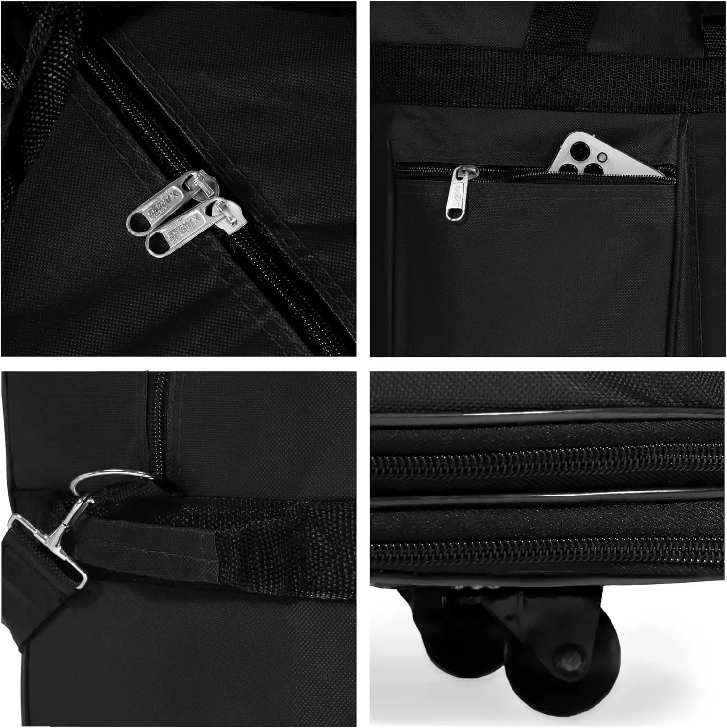 Expandable Lightweight Duffle Bag (36"") Rolling wheeled Spinner Suitcase Luggage for Travel and Storage (Blue with Trim), Wheelbag36